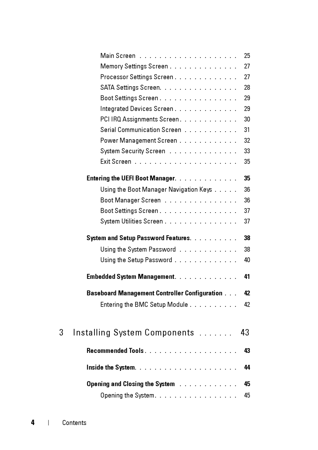 Dell E11S manual Entering the Uefi Boot Manager, Embedded System Management, Opening and Closing the System 