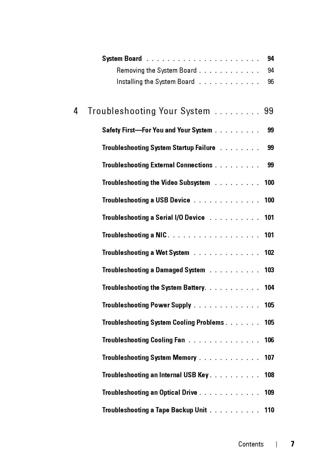 Dell E11S manual Troubleshooting Your System 