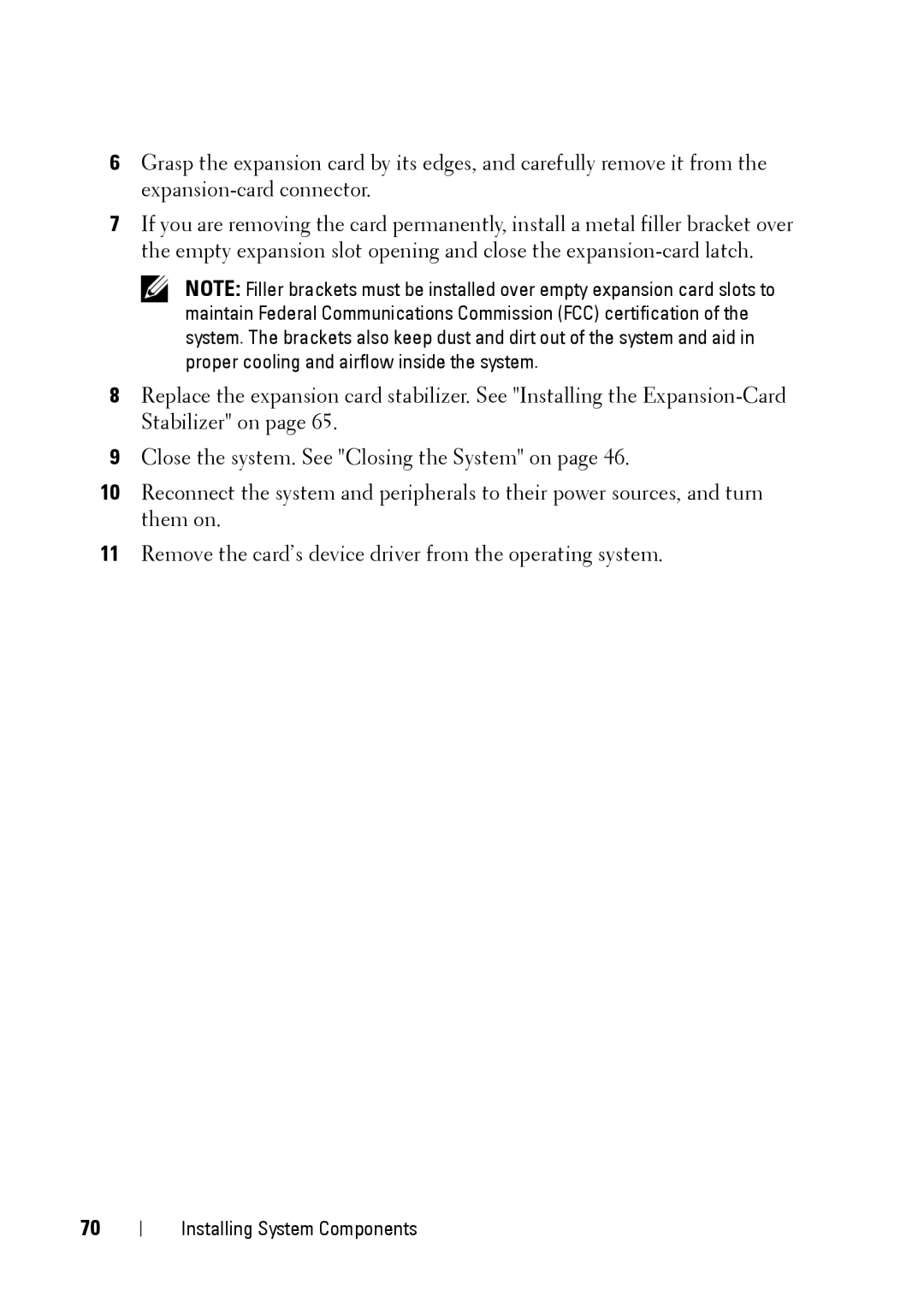 Dell E11S manual Installing System Components 