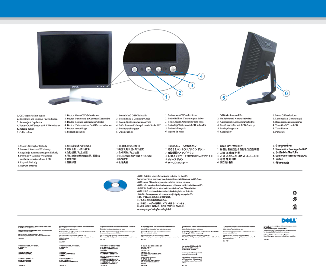 Dell E156FP manual GslkG, Luminosita e Contrasto/giu, Regolazione automatica/su 