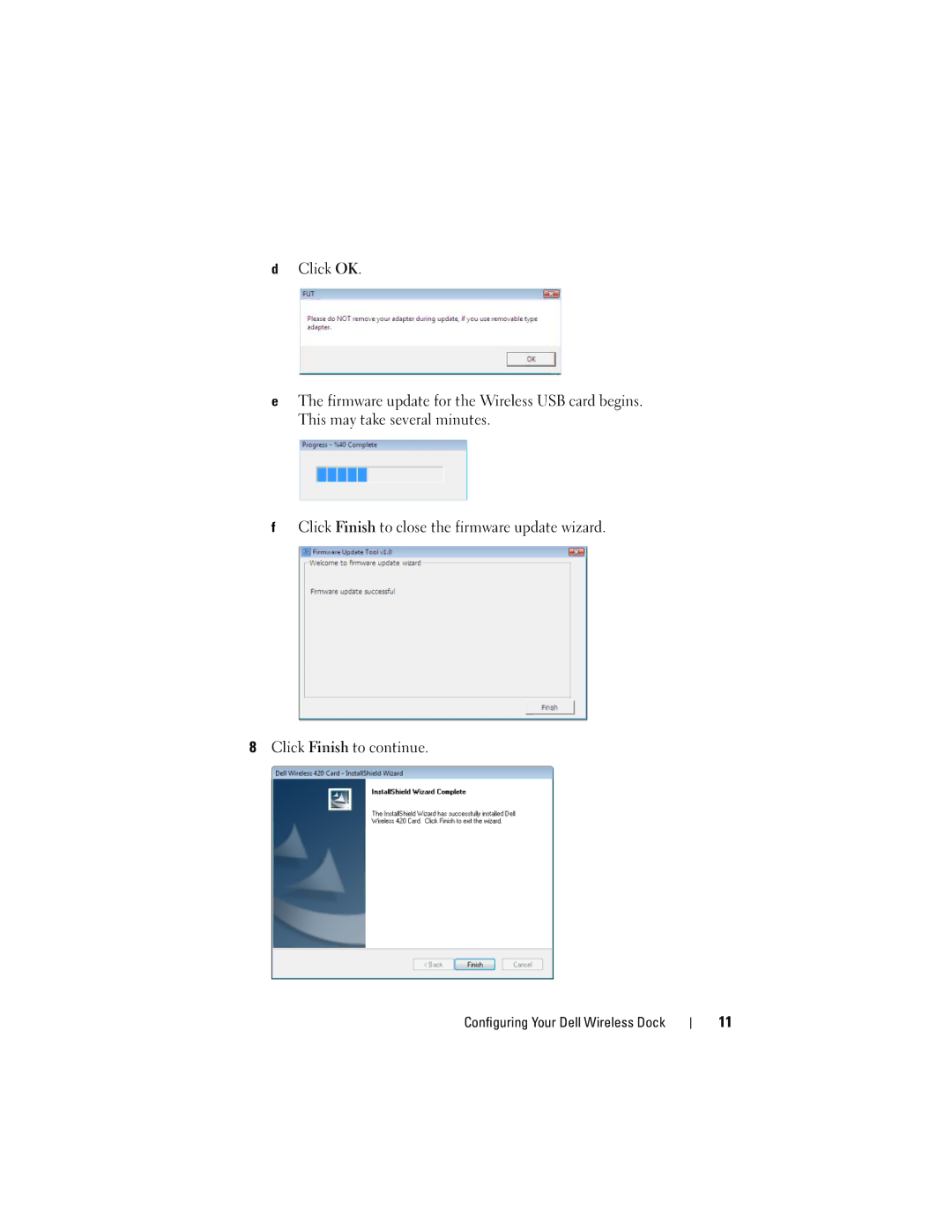 Dell E16WD01001, 0HPCH user manual Configuring Your Dell Wireless Dock 