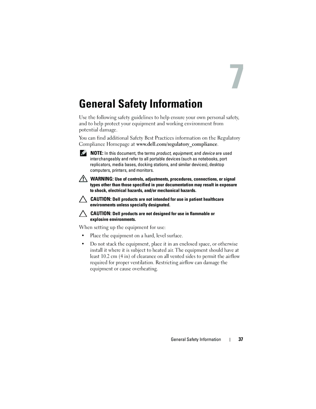 Dell 0HPCH, E16WD01001 user manual General Safety Information 