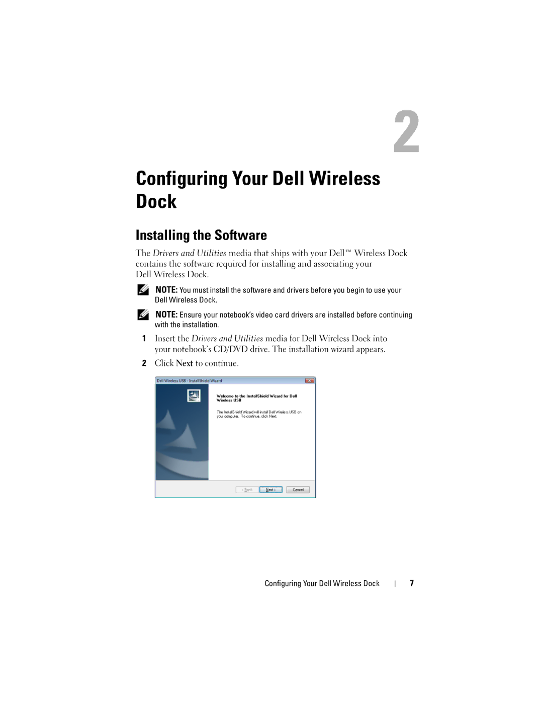 Dell 0HPCH, E16WD01001 user manual Configuring Your Dell Wireless Dock, Installing the Software 