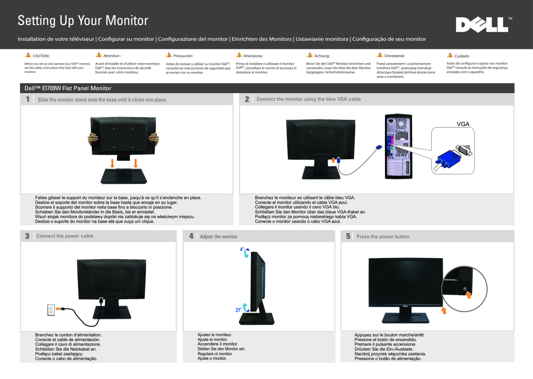 Dell E1709W manual 