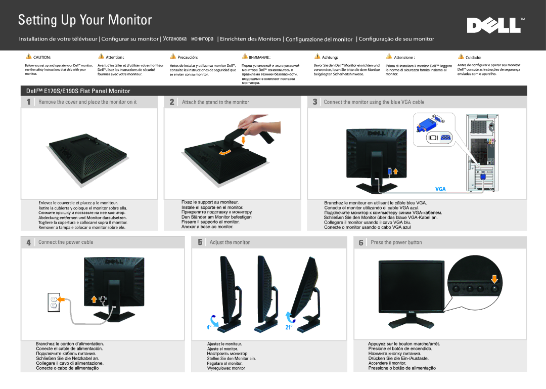 Dell E190SB, E190SF appendix Dell E170S/E190S Flat Panel Monitor Users Guide 