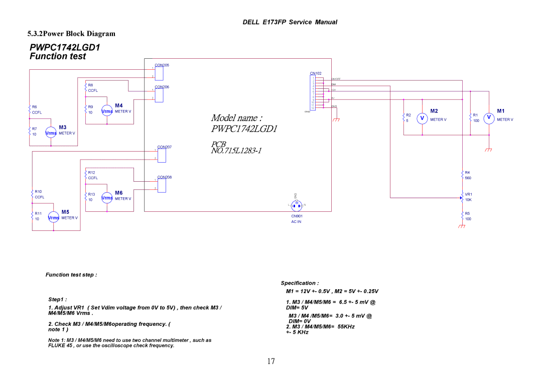 Dell E173FP service manual PWPC1742LGD1 