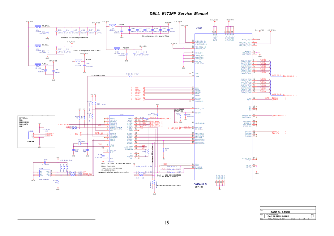 Dell E173FP service manual ZAN3 SL & MCU 