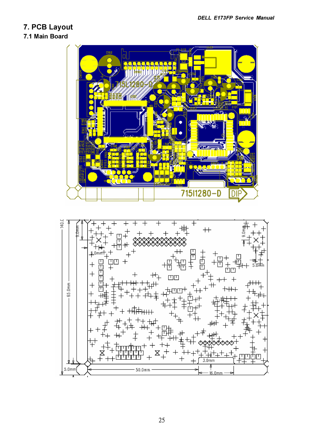 Dell E173FP service manual PCB Layout 