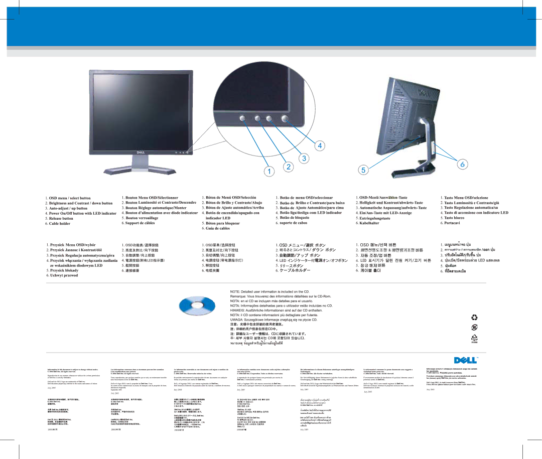 Dell E176FP manual 2005 