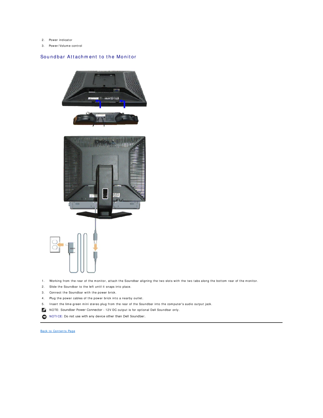 Dell E177FP appendix Soundbar Attachment to the Monitor 