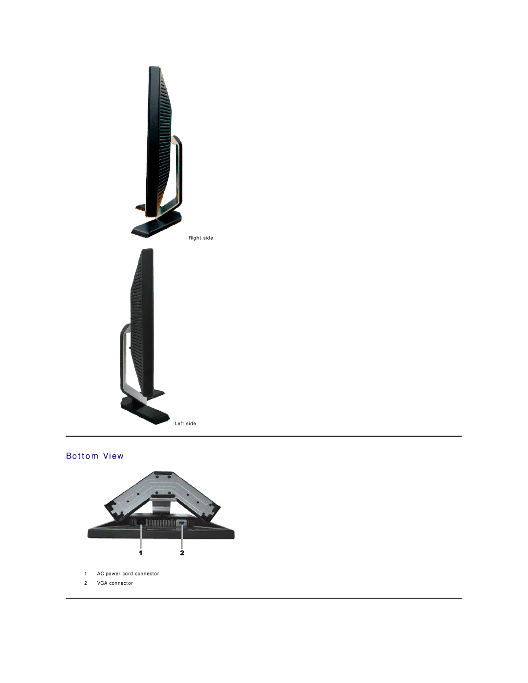 Dell E177FP appendix Bottom View 