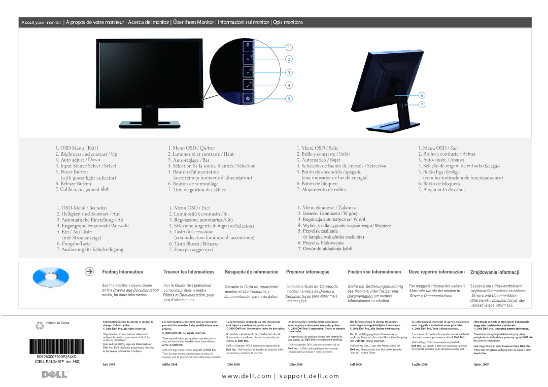 Dell E1909W manual W . d e l l . c o m s u ppo r t . de l l . c o m 