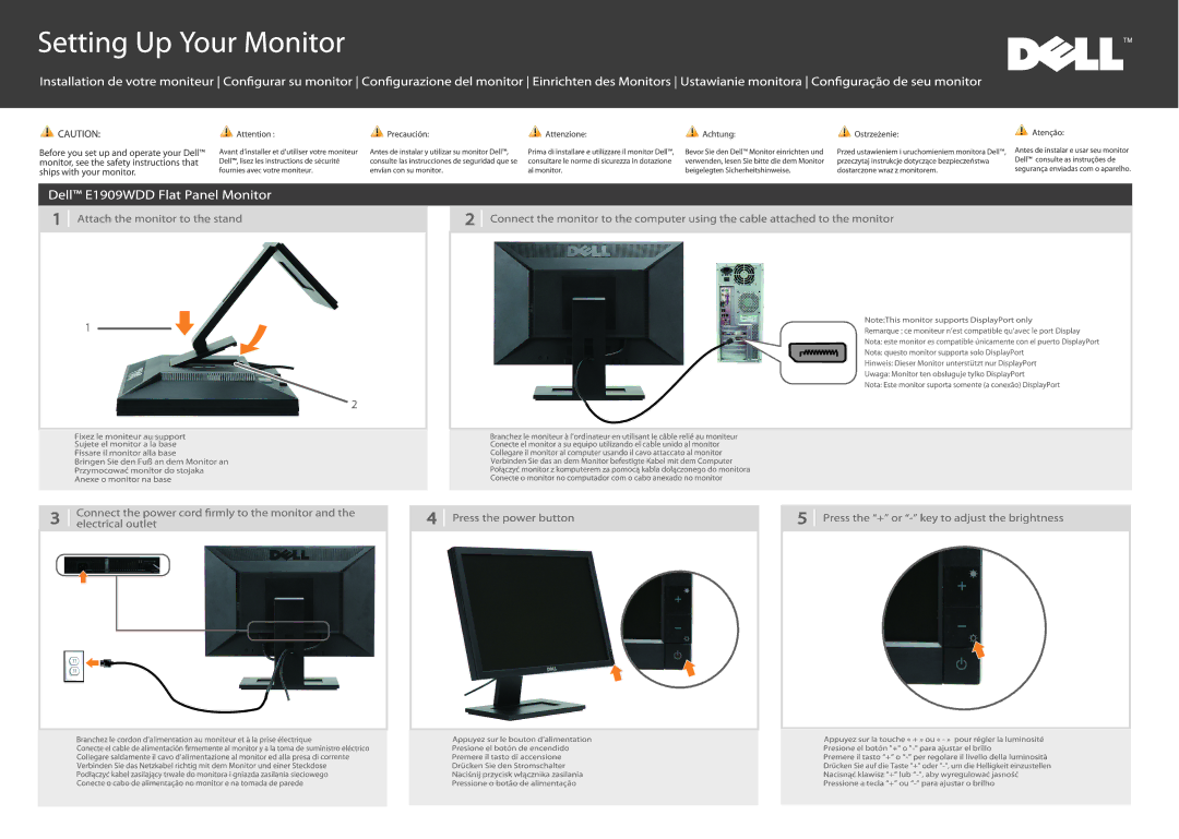 Dell E1909WDD manual 