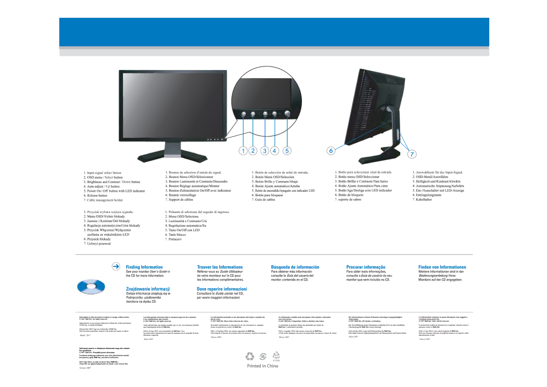 Dell E198WFP manual 2007 