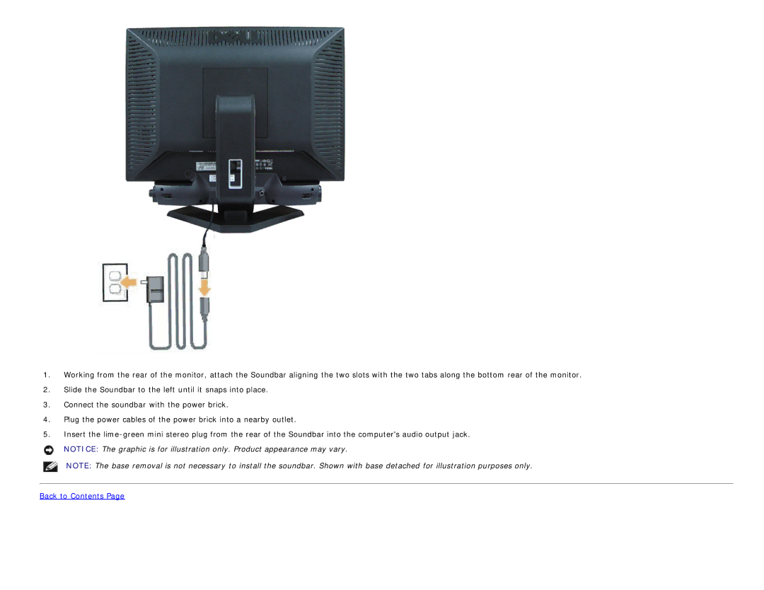 Dell E198WFP appendix Back to Contents 