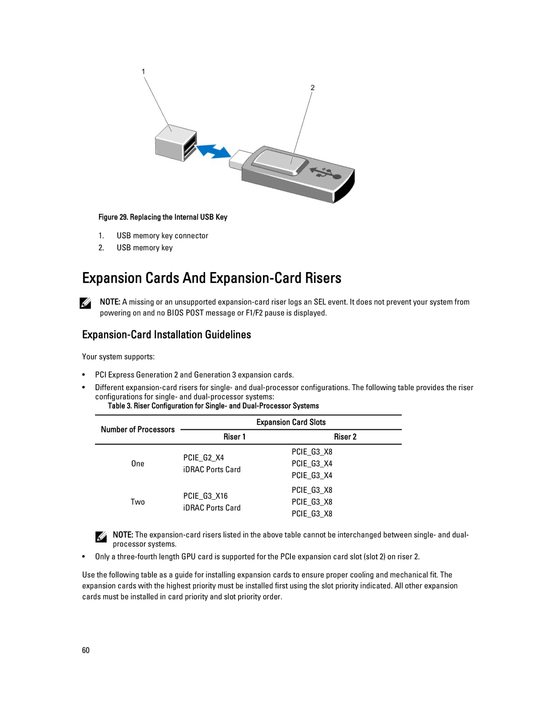 Dell E19S, R520 Expansion Cards And Expansion-Card Risers, Expansion-Card Installation Guidelines, Expansion Card Slots 