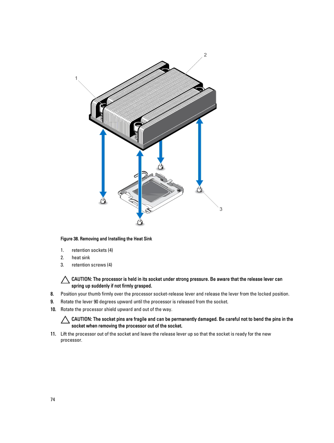 Dell E19S, R520 owner manual Removing and Installing the Heat Sink 