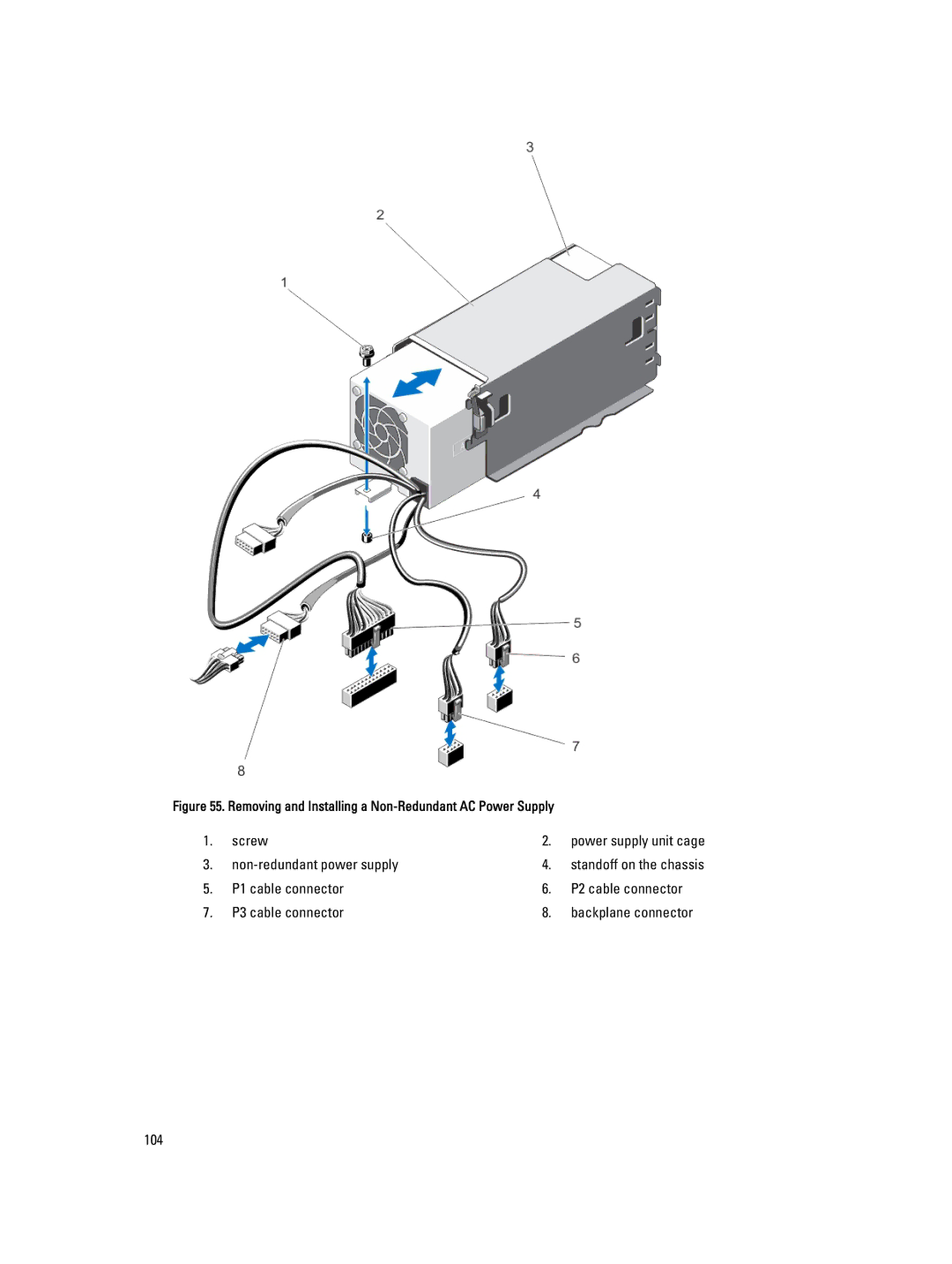 Dell E20S001 owner manual Non-redundant power supply 