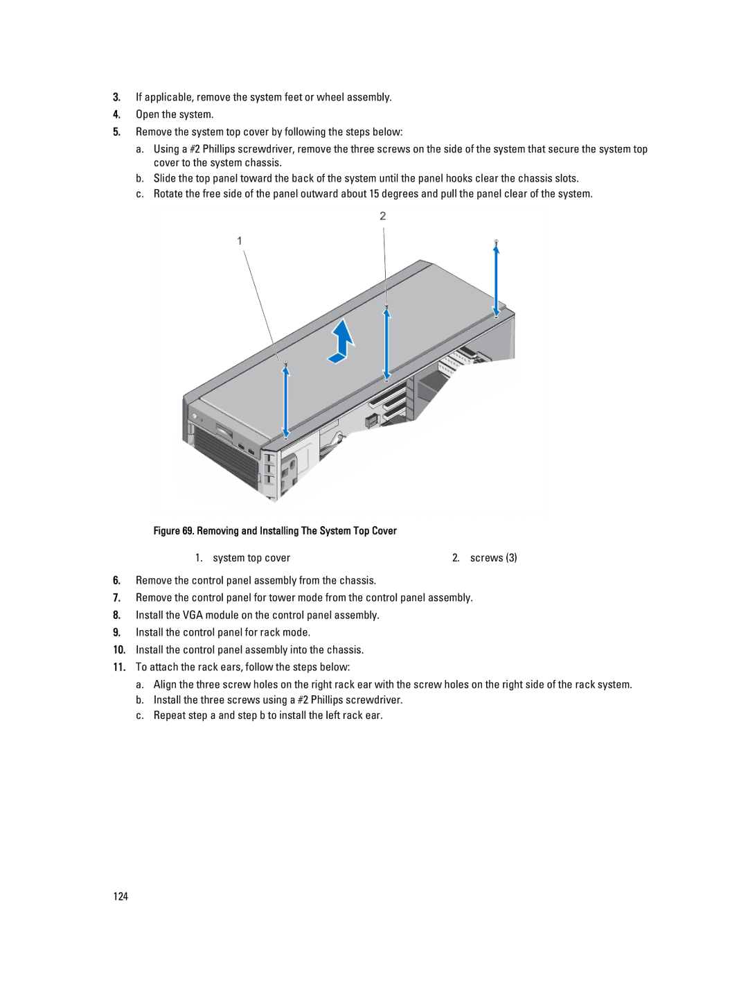 Dell E20S001 owner manual System top cover 