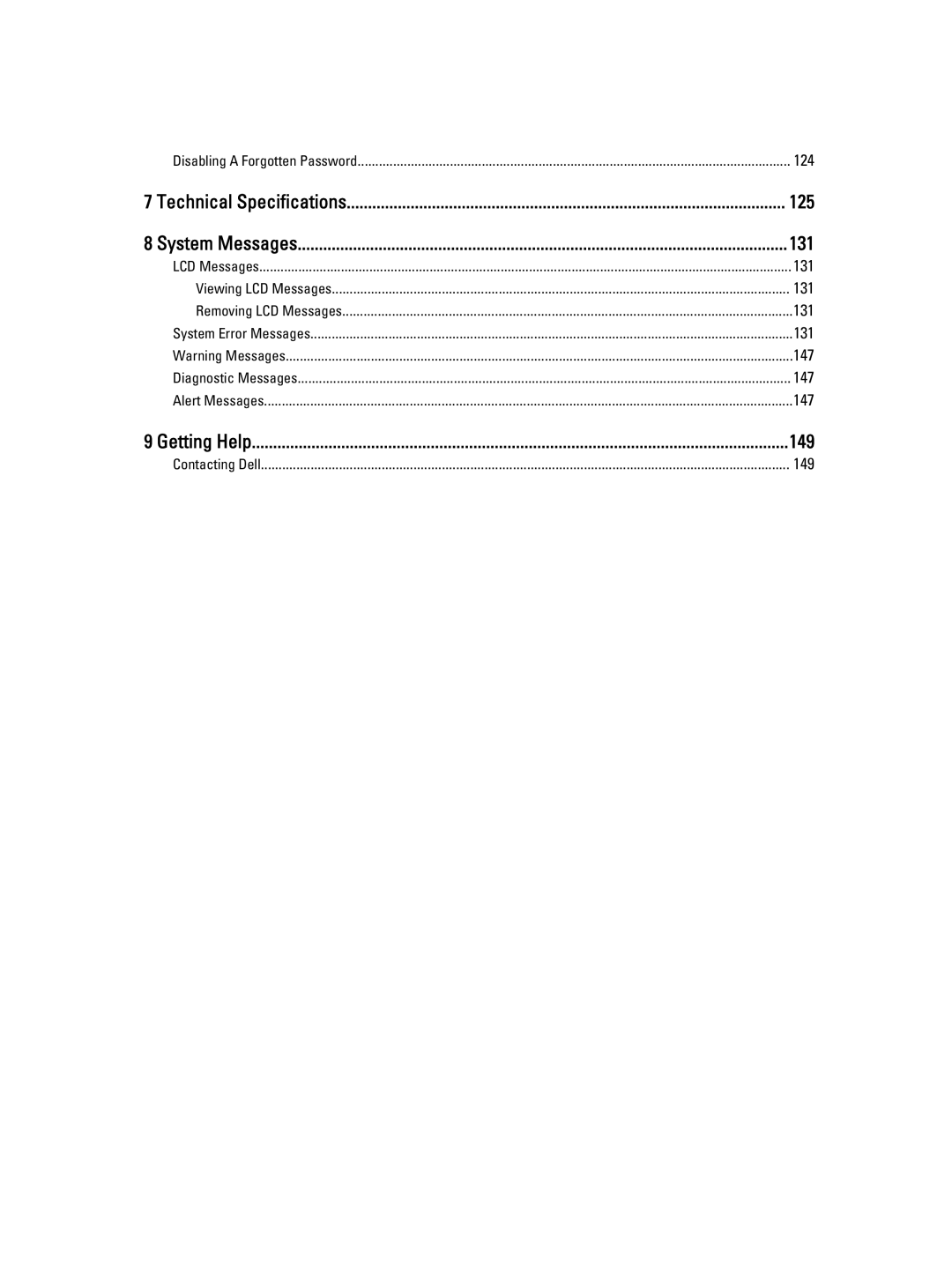 Dell R820, E21S001 owner manual 125, 131, 149 