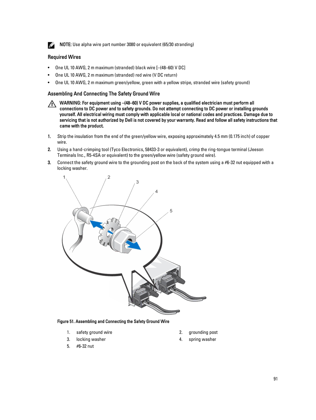 Dell R820, E21S001 owner manual Required Wires 