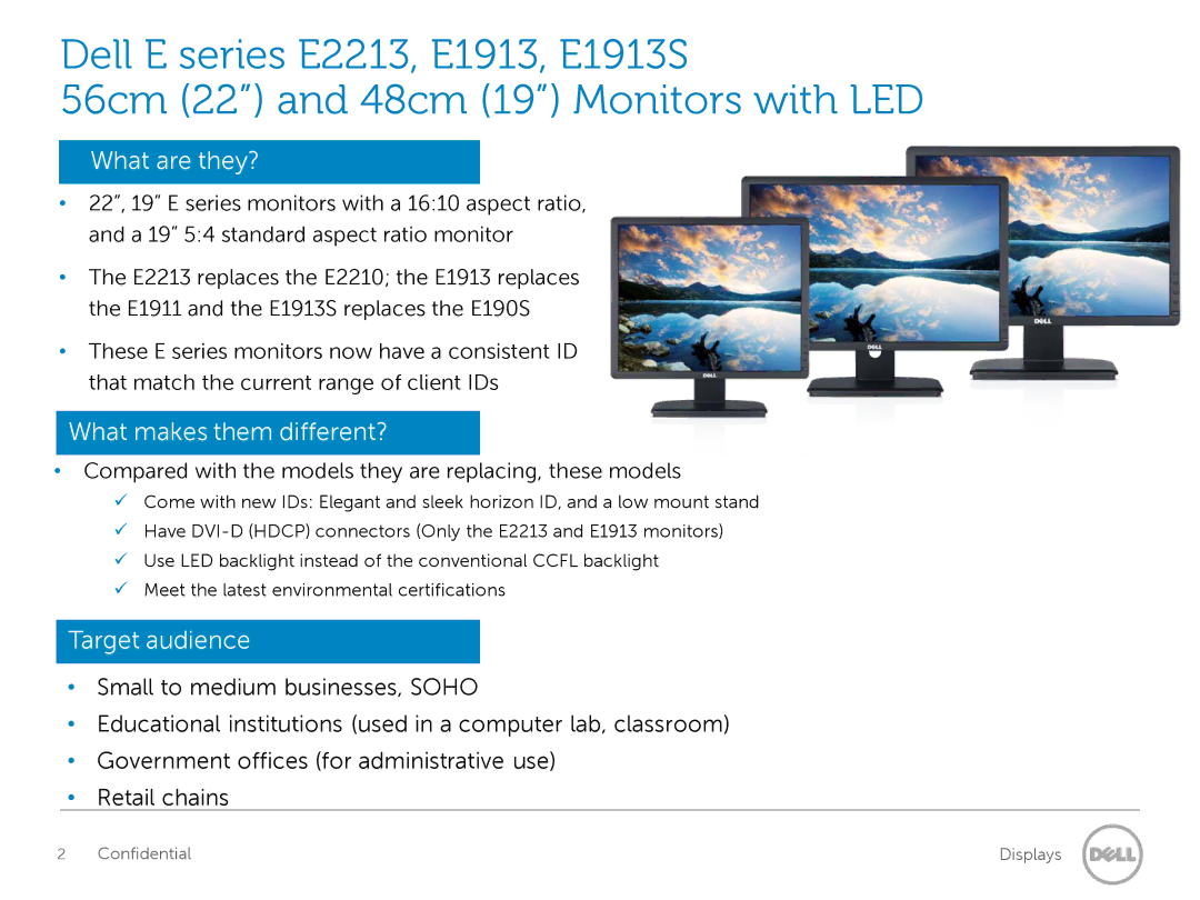 Dell E1913S, E2213 manual What are they? 