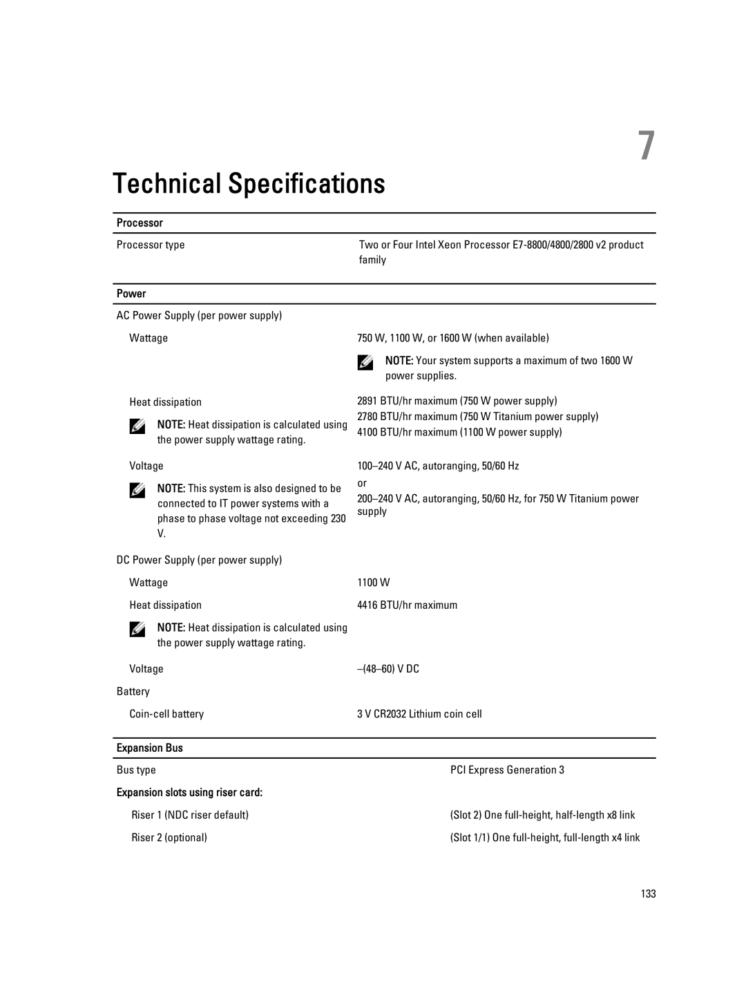 Dell E23S Series owner manual Expansion Bus, Expansion slots using riser card 