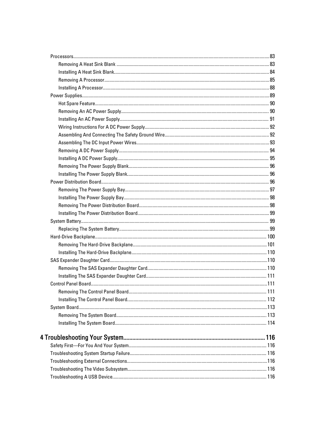 Dell E23S Series owner manual 116, Troubleshooting Your System 