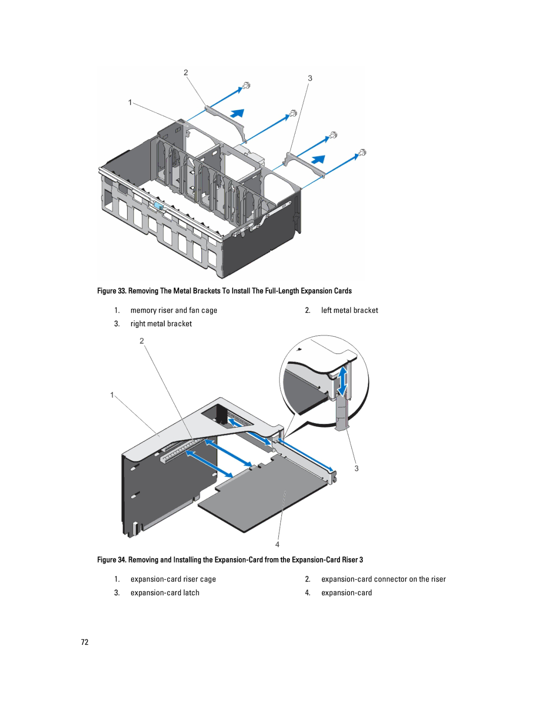 Dell E23S Series owner manual Expansion-card riser cage 