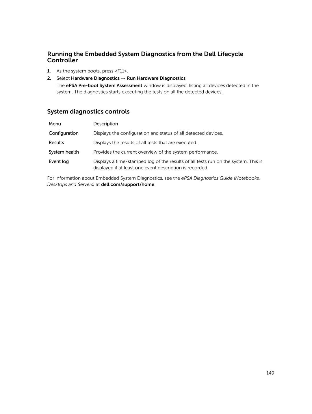 Dell E26S Series owner manual System diagnostics controls 