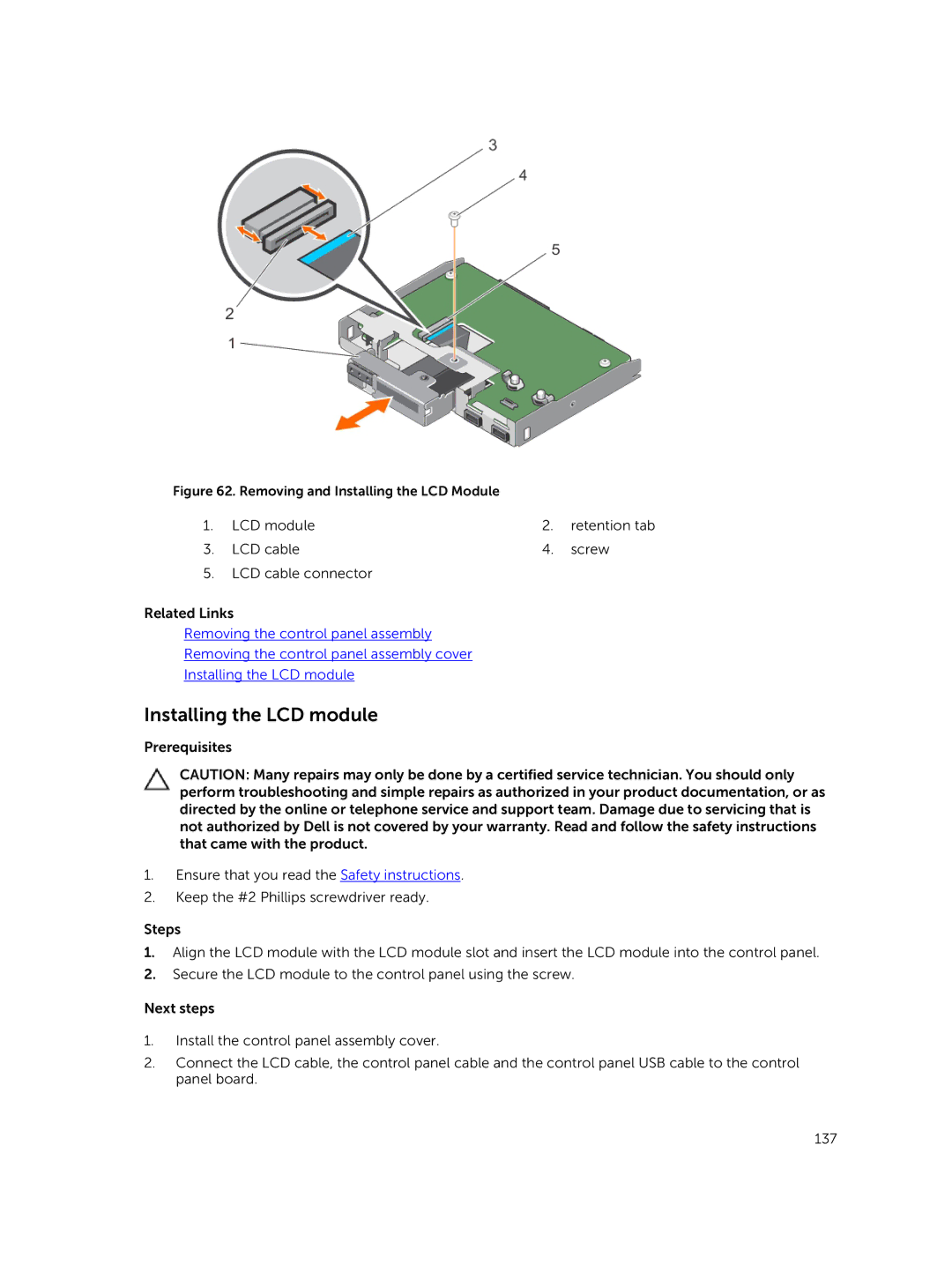 Dell E30S owner manual Installing the LCD module, Removing and Installing the LCD Module 