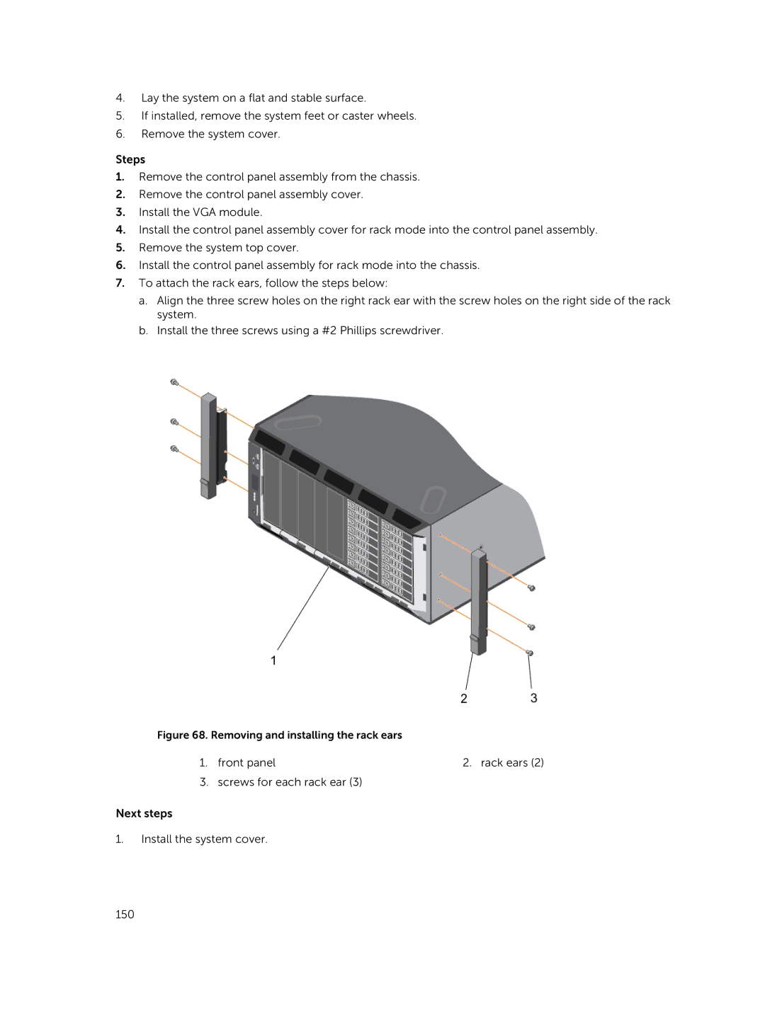 Dell E30S owner manual Removing and installing the rack ears 