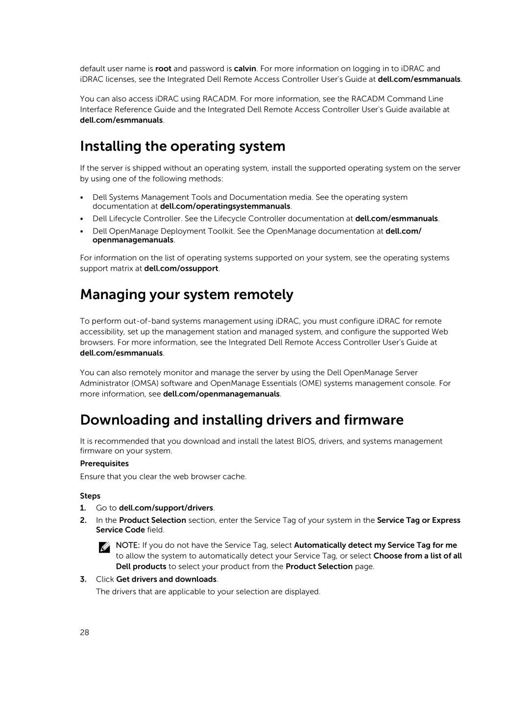 Dell E30S owner manual Installing the operating system 