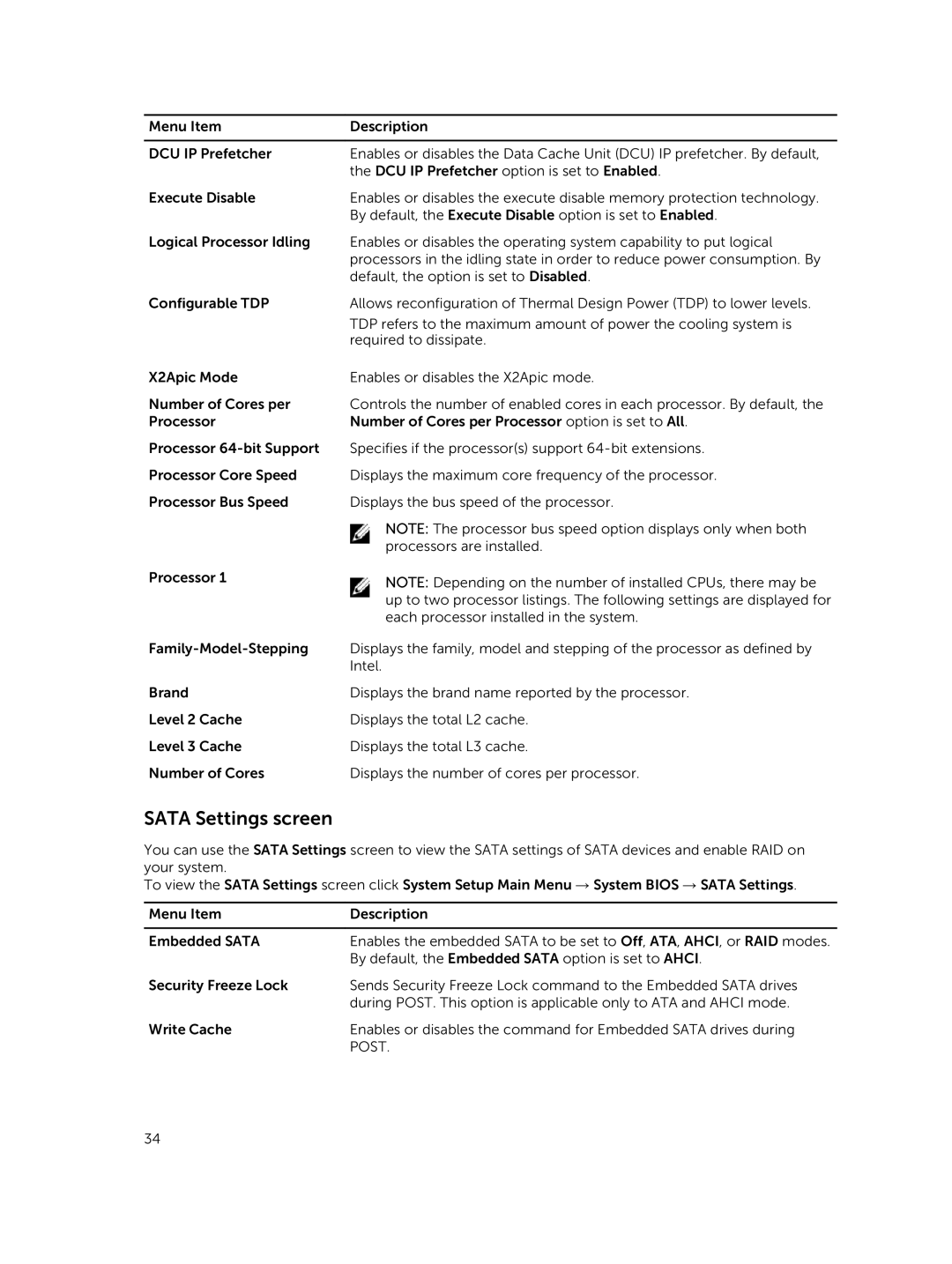 Dell E30S owner manual Sata Settings screen, Post 