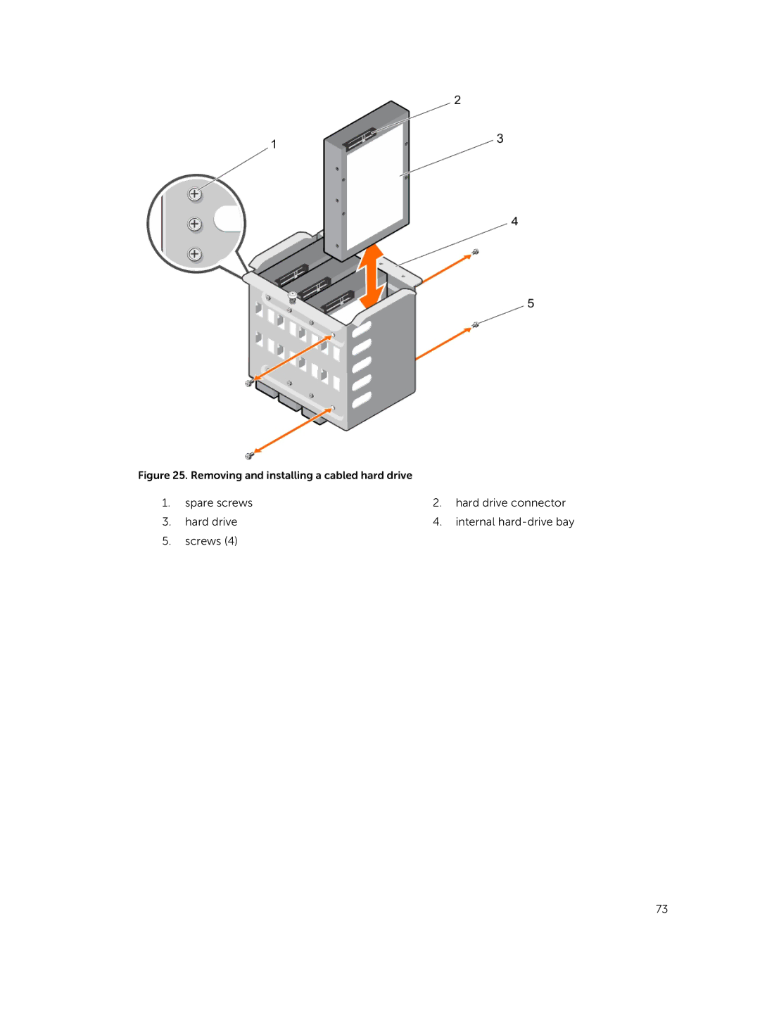 Dell E30S owner manual Removing and installing a cabled hard drive 