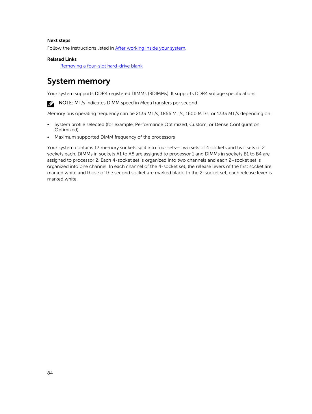 Dell E30S owner manual System memory 