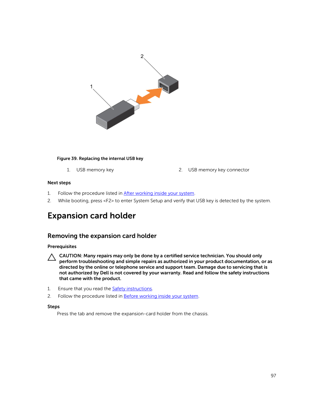 Dell E30S owner manual Expansion card holder, Removing the expansion card holder 