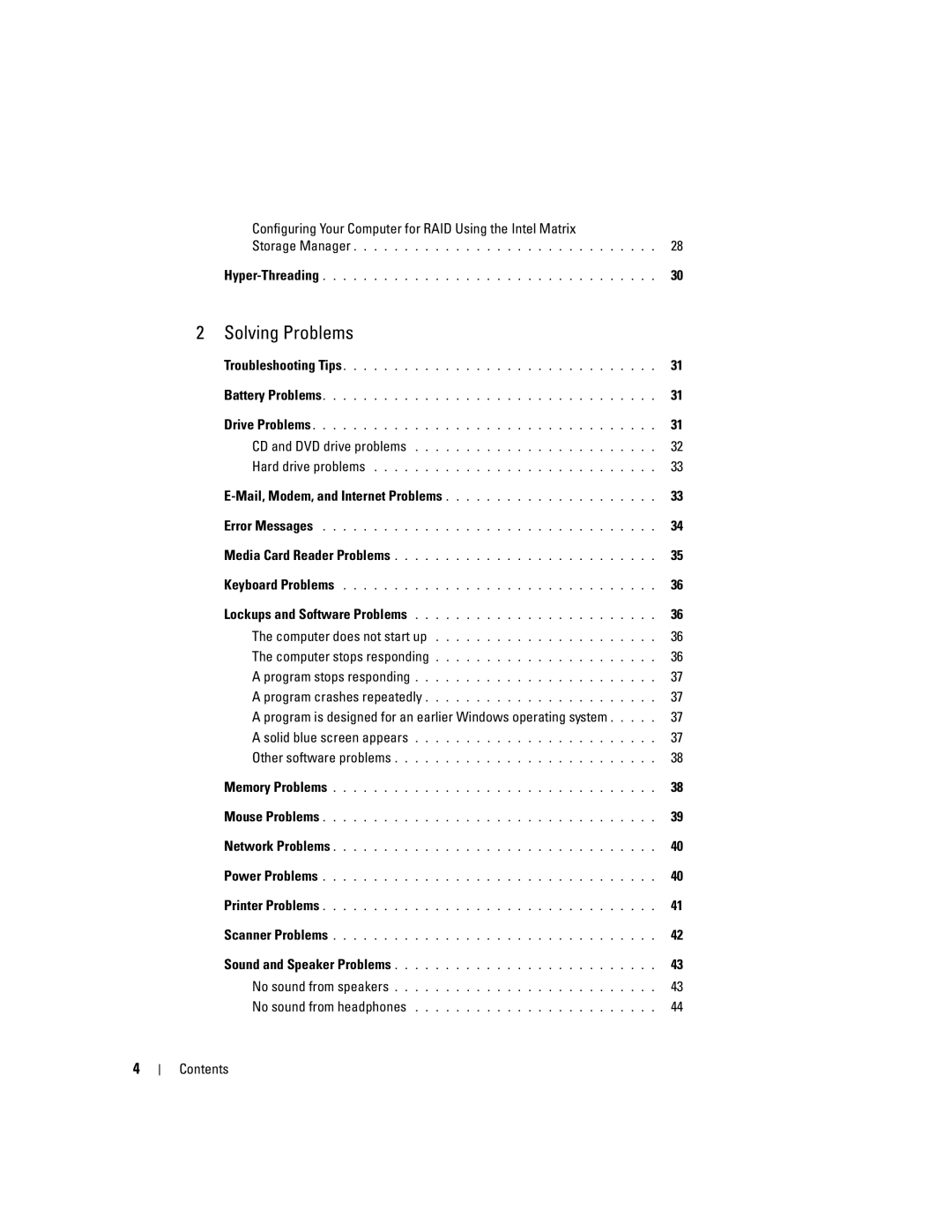 Dell E310, 3100 owner manual Solving Problems 