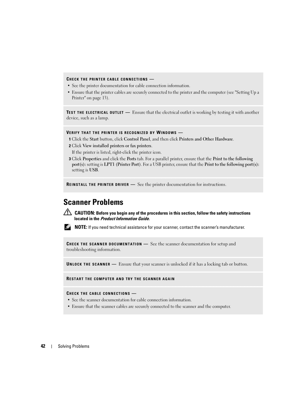 Dell E310, 3100 owner manual Scanner Problems 