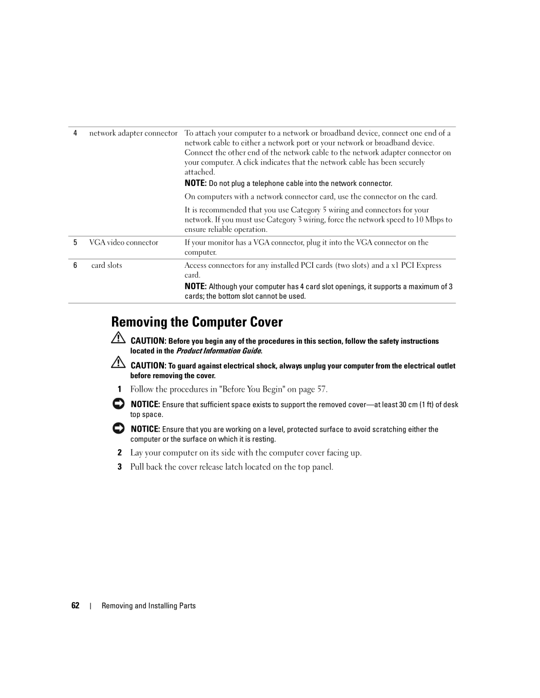 Dell E310, 3100 owner manual Removing the Computer Cover 