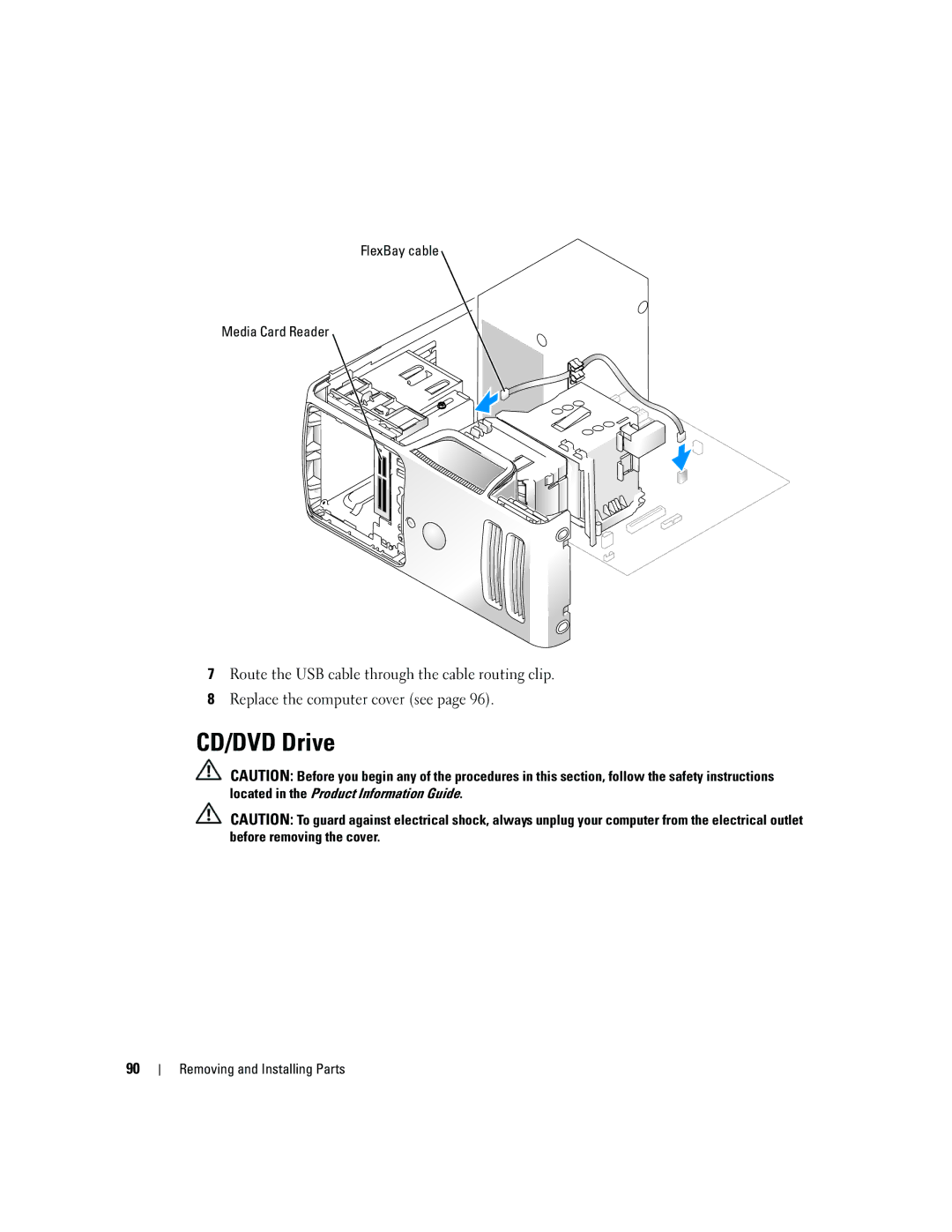 Dell E310, 3100 owner manual CD/DVD Drive, FlexBay cable Media Card Reader 