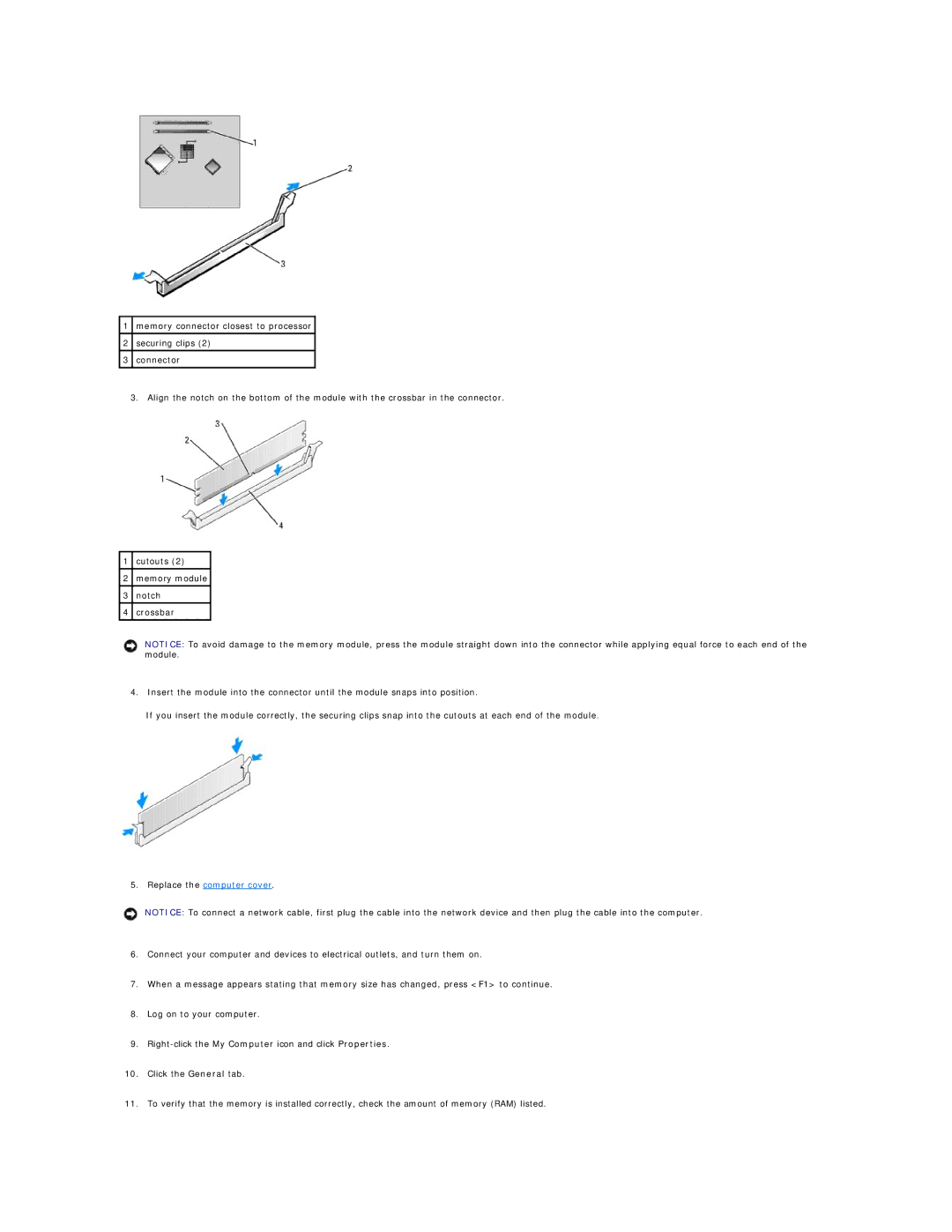 Dell 3100, E310 specifications Replace the computer cover 