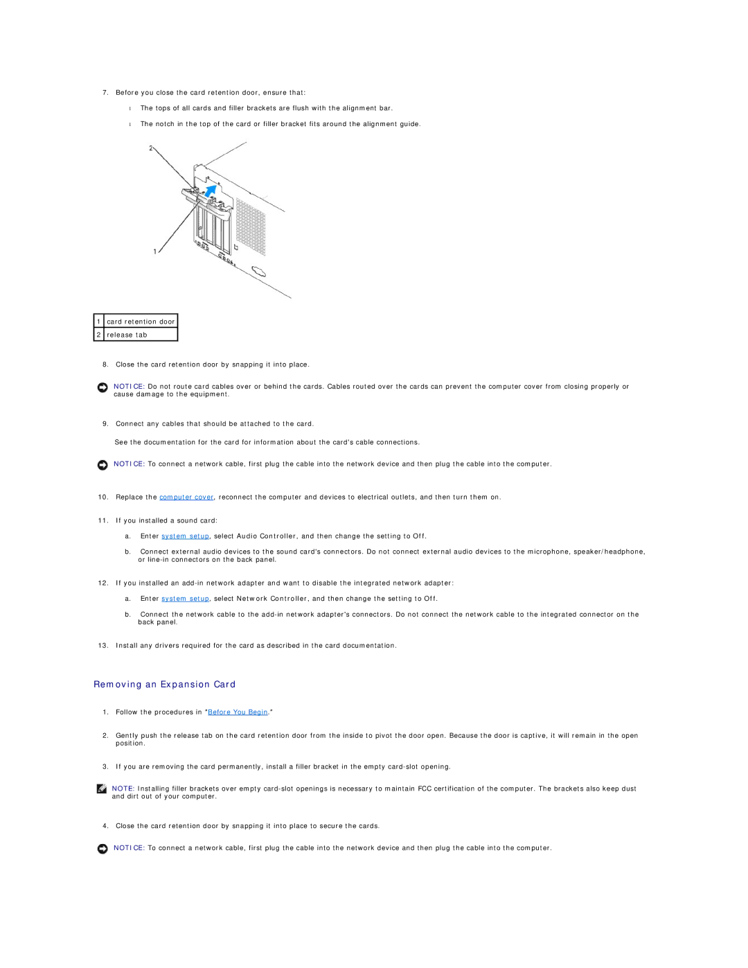 Dell E310, 3100 specifications Removing an Expansion Card 