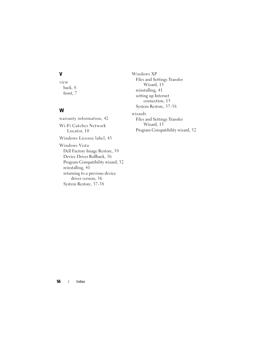 Dell H683D, E4200, PP15S specifications Connection, 15 System Restore 