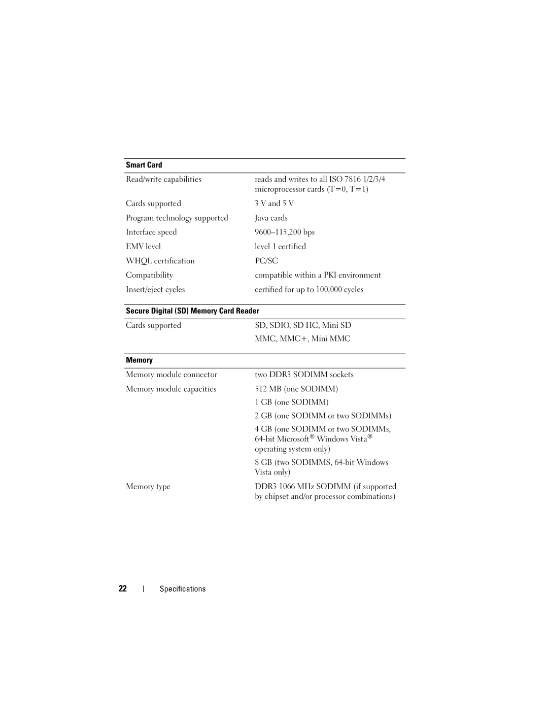 Dell E4300 specifications Pc/Sc 