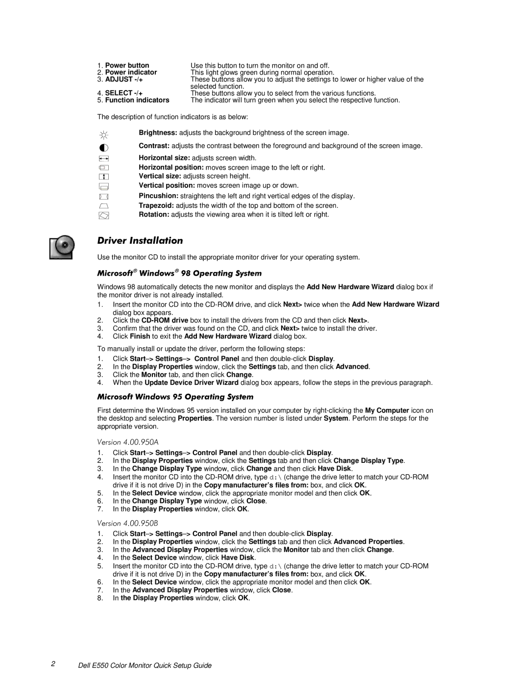 Dell E550 setup guide  LQGRZV 2SHUDWLQJ6\VWHP, Select -/+ 