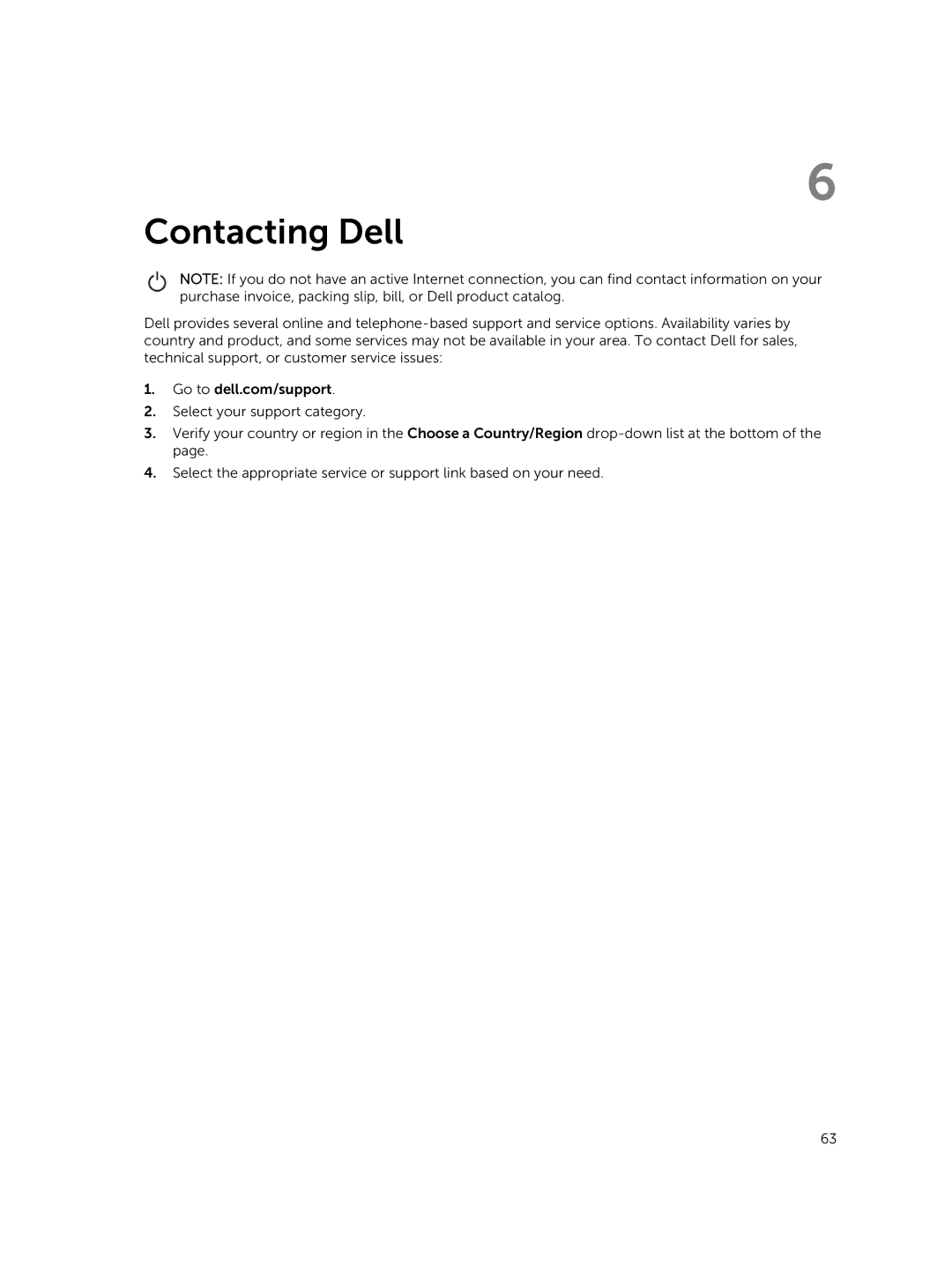 Dell E5550 owner manual Contacting Dell 