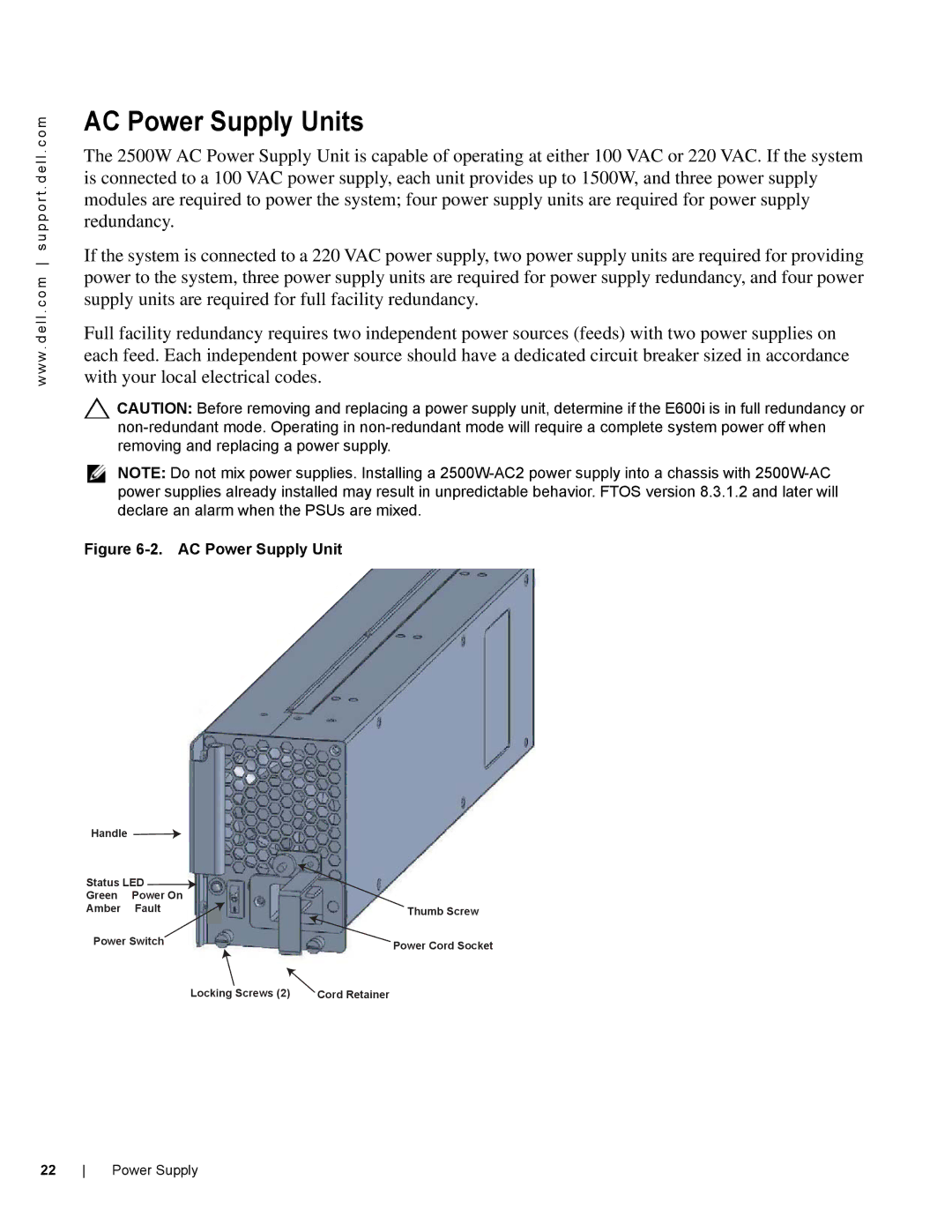 Dell E600I manual AC Power Supply Units 