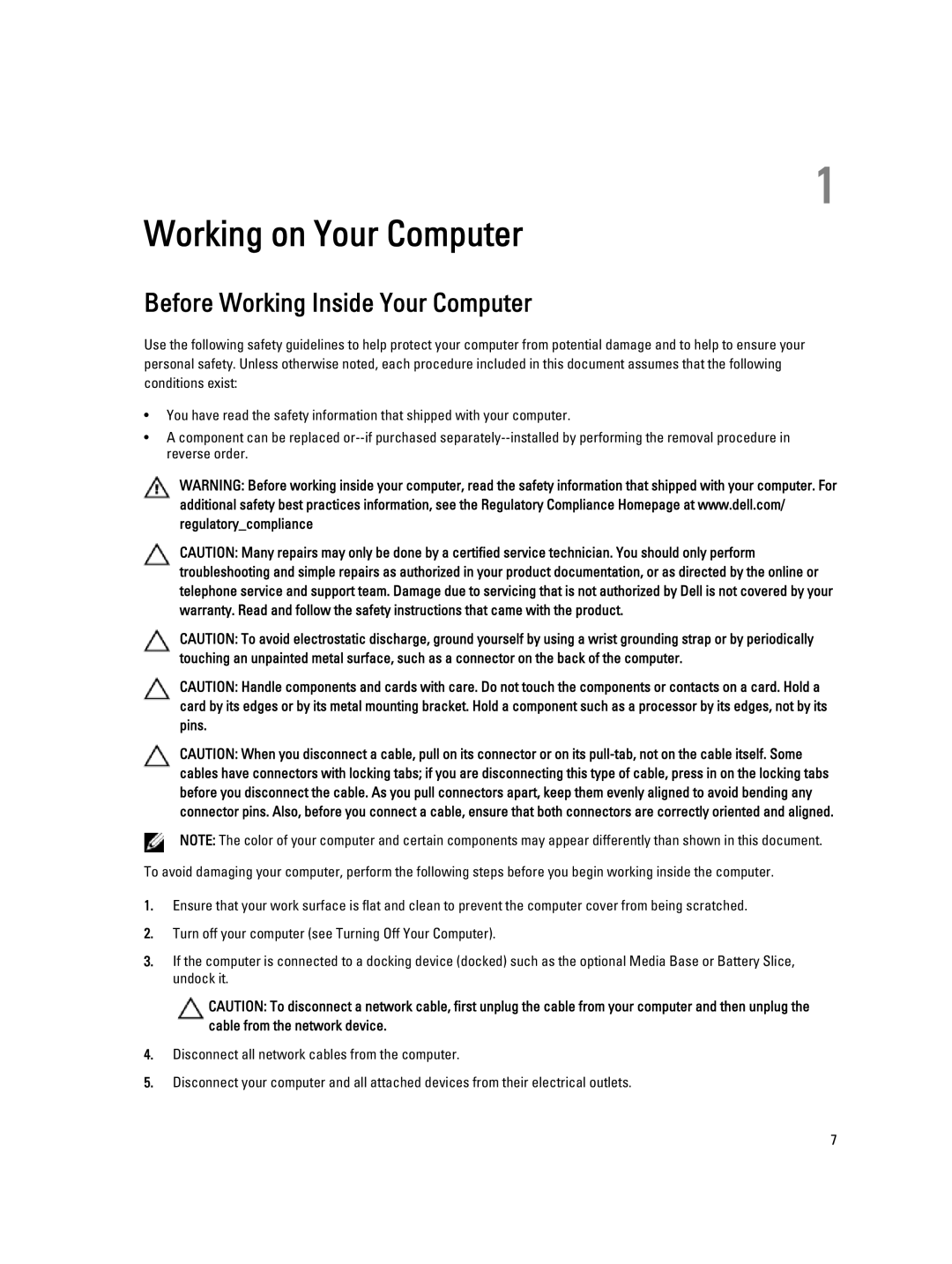 Dell E6230 owner manual Working on Your Computer, Before Working Inside Your Computer 