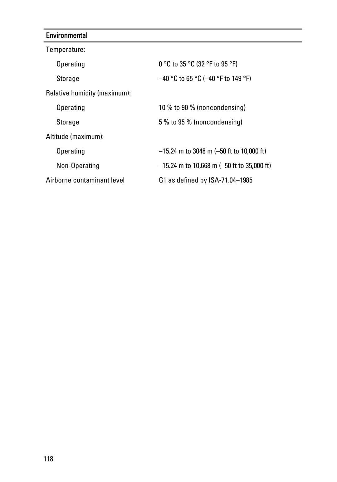 Dell E6320 owner manual Environmental 